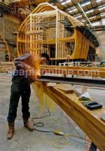 ID 6465 TENACIOUS - Early stages of construction of the Jubilee Sailing Trust's second tall ship at the Merlin Quay shipyard (renamed the Jubilee yard) in Woolston, Southampton, England. See:...